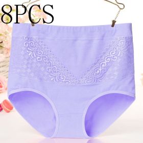 Lace-up hip briefs (Option: 8pcs Purple-XL)